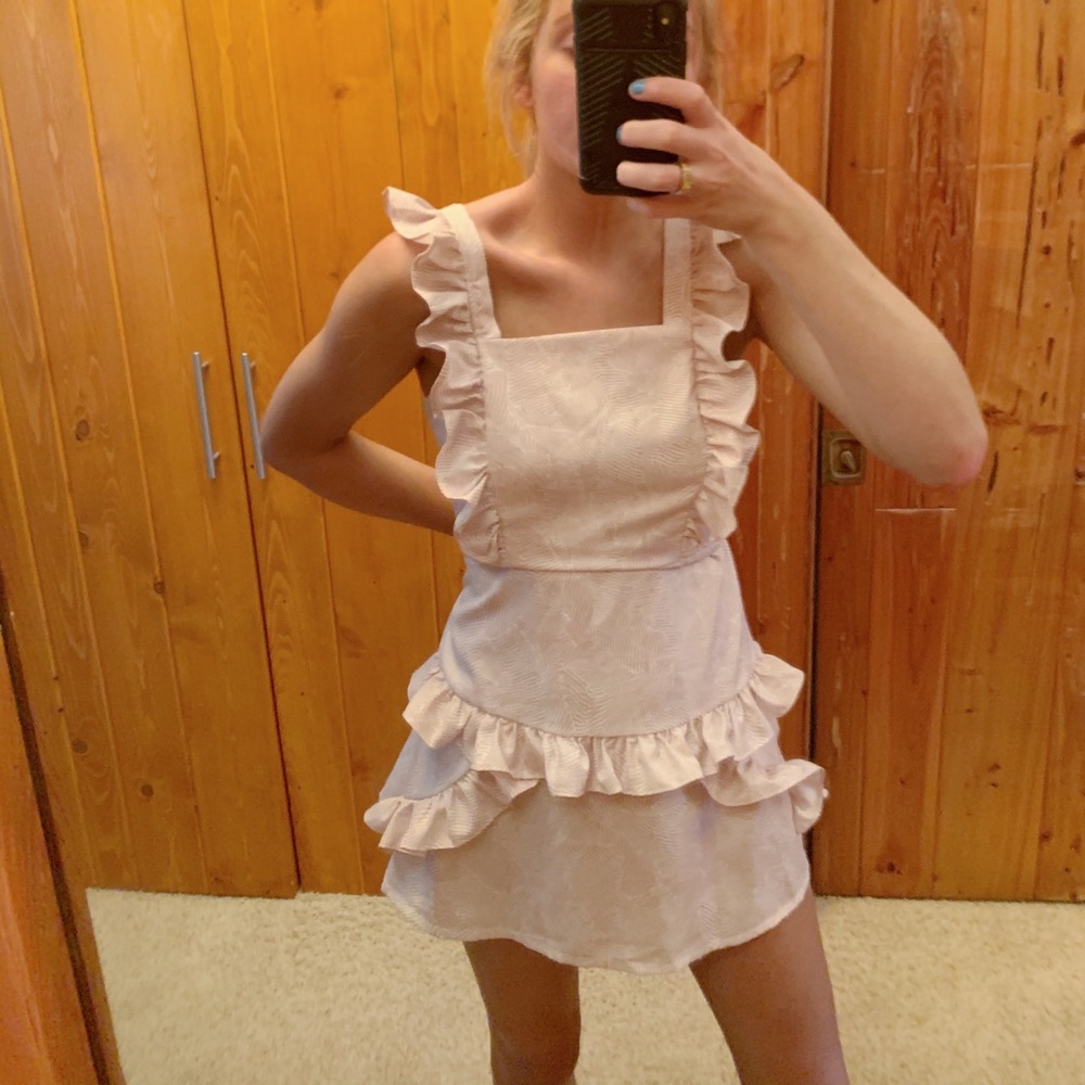 Baby Pink Eyelet Style Mini Dress🤍